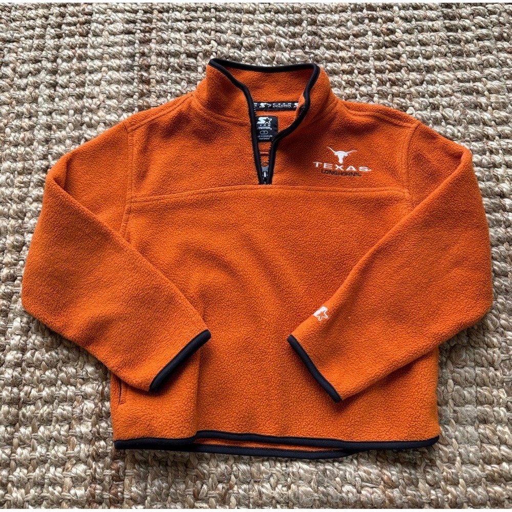 Texas Longhorns Starter Fleece Quarter Zip Pullover Burnt Orange Kids Size 7